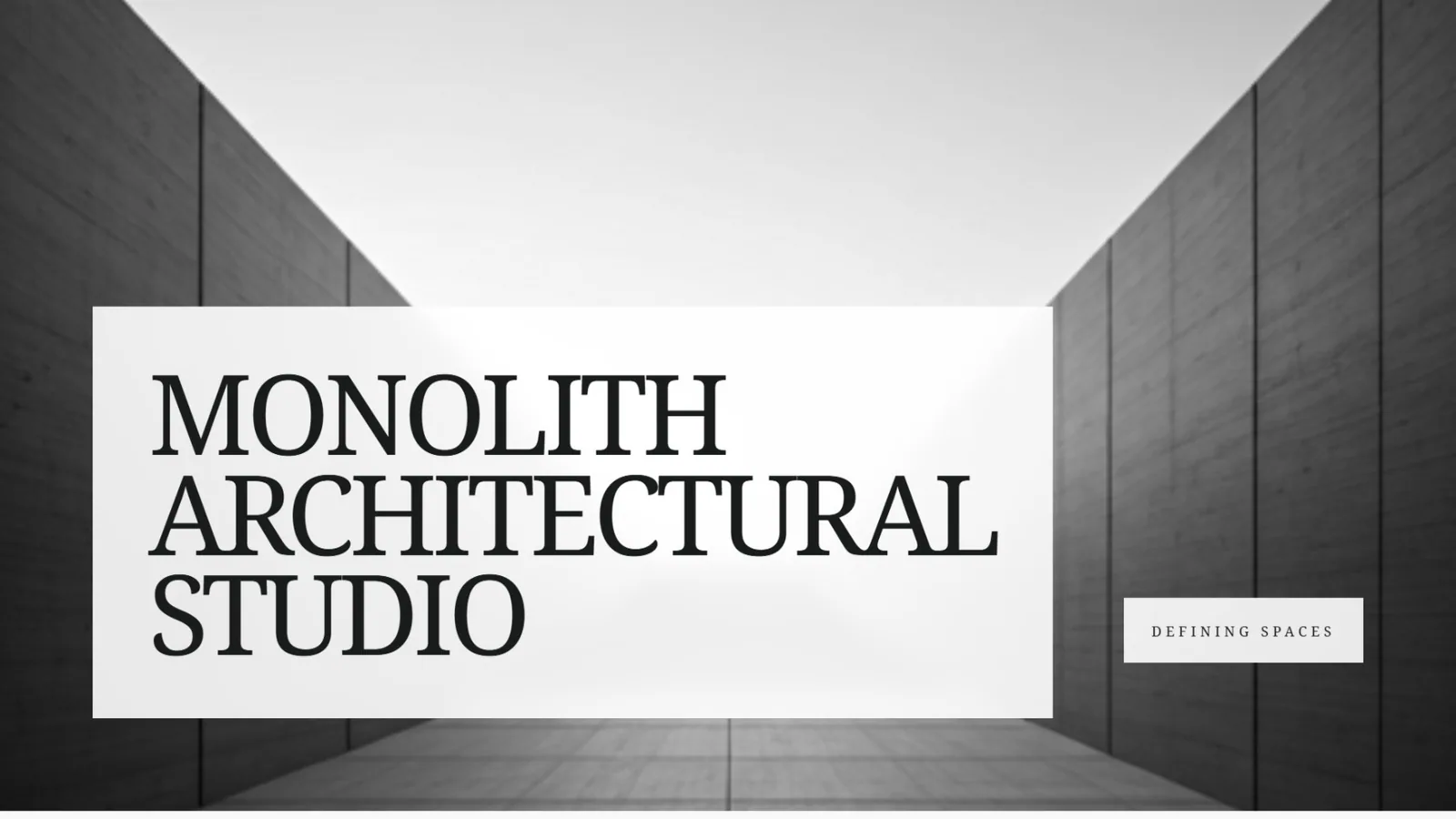 Monolith Architecture Studio editorial homepage